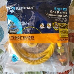 Eastman Gas range connector kit, 48", yellow